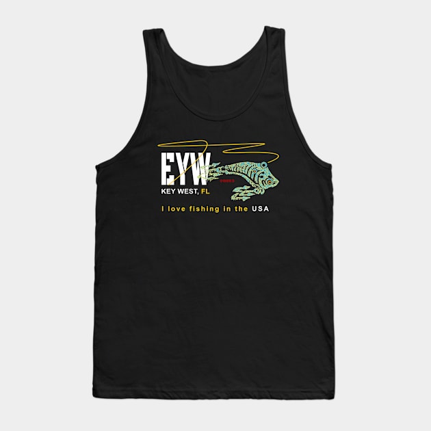 Key West FL.,I love fishing in the USA Tank Top by The Witness